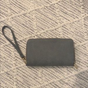 Grey and gold wristlet/wallet